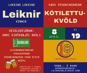 Kótilettukvöld og Leikmannakynning 8. apríl